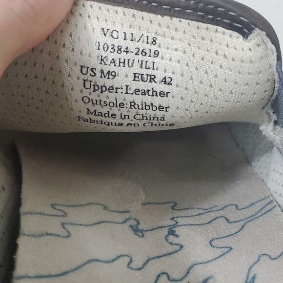 OluKai Kahu 'ILI Drop Heel Leather Men's Slip-On Shoes Size 9 - Picture 8 of 11